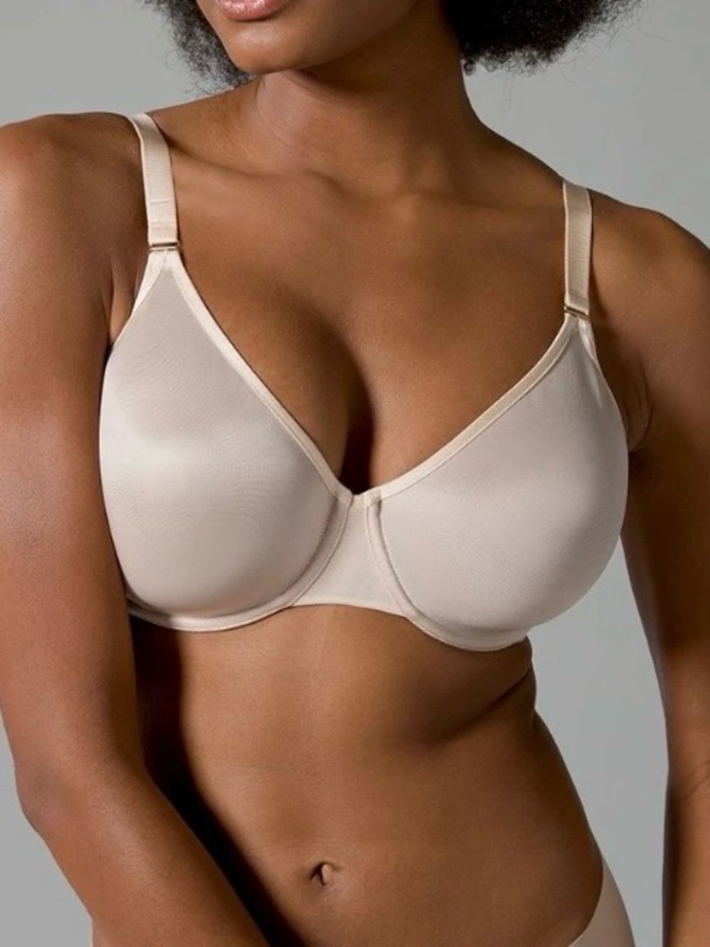 Soma Unbelievable Minimizer Bra 36D Underwire Unlined Sheer Nude Full Coverage
